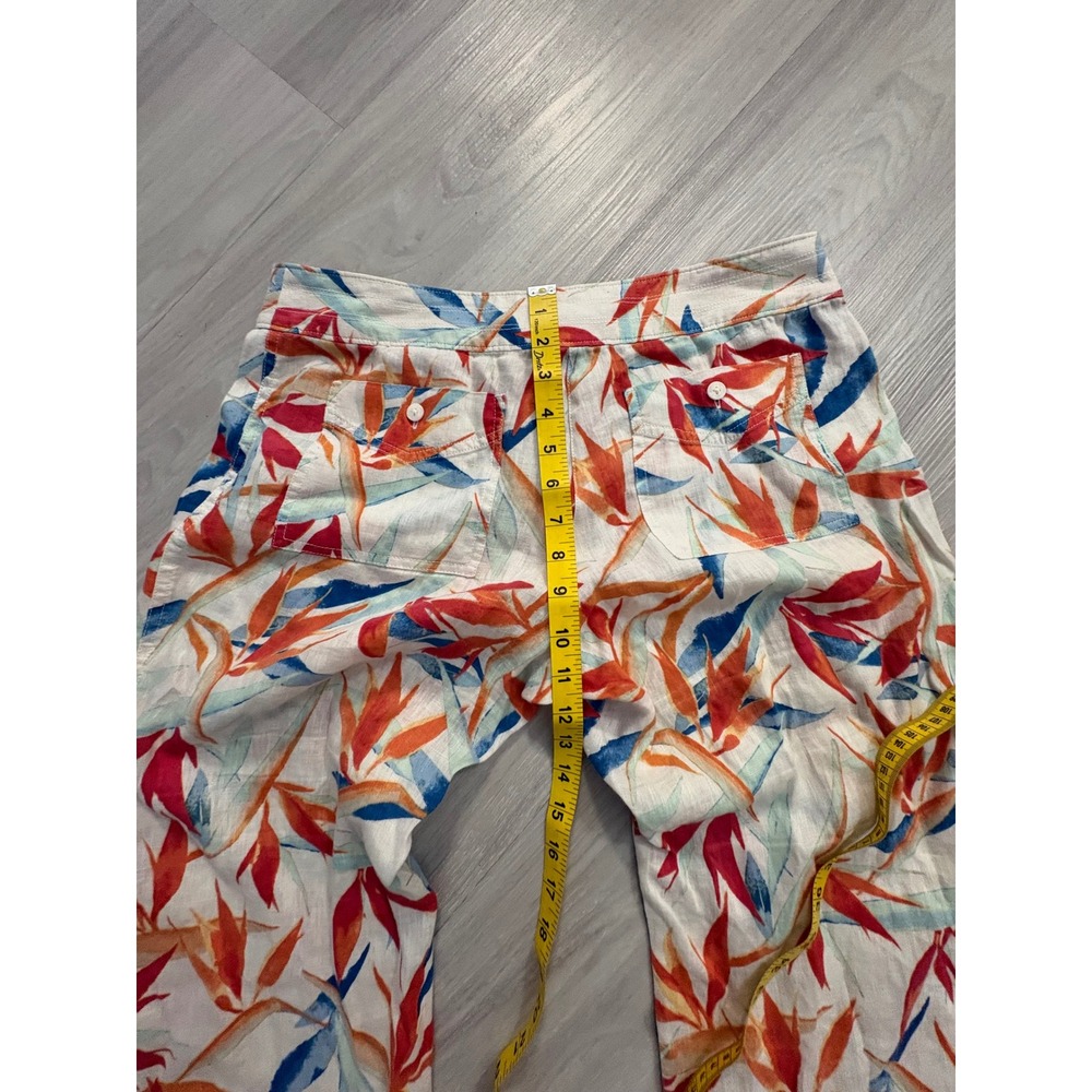 Tommy Bahama Pants Women Tropical Bird of Paradise Linen Blend Wide Leg Pants 6 - Picture 11 of 14